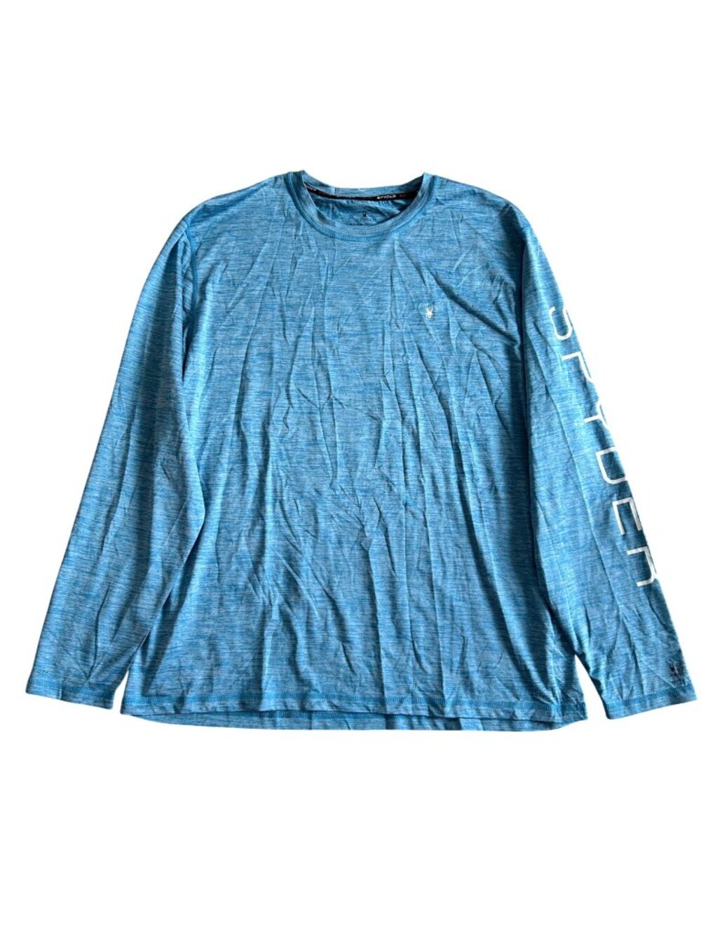 Spyder Mens Blue Long Sleeve Rash Guard XXL Swim Surf Sun Protection Shirt